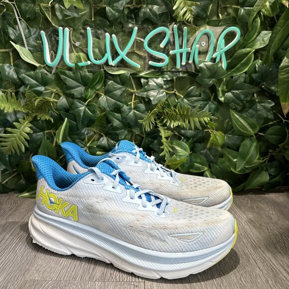 Hoka One One Clifton 9 Shoes Mens 10.5 D Ice Water Blue Running Walking Sneakers main image 5